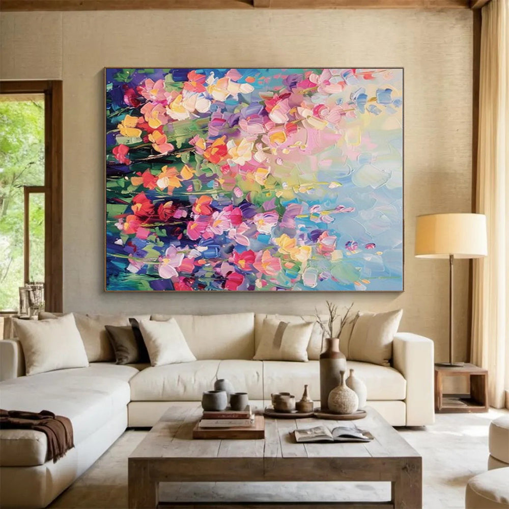 “Vibrant Floral Hues, Impasto Flowers” - “Blooming Symphony”,Impasto Oil Painting CT0694