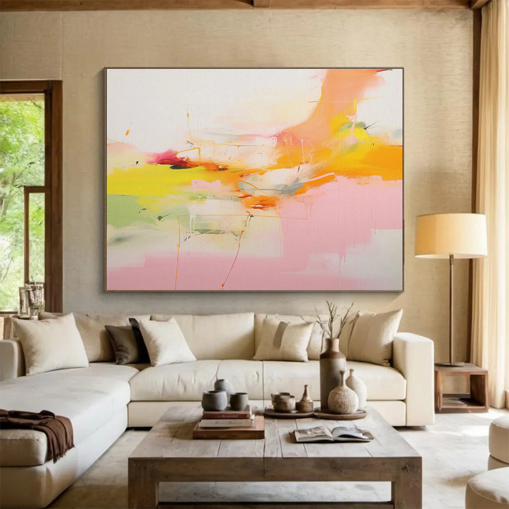 “Bright Color Chaos” Abstract Acrylic Painting On Canvas DKH490