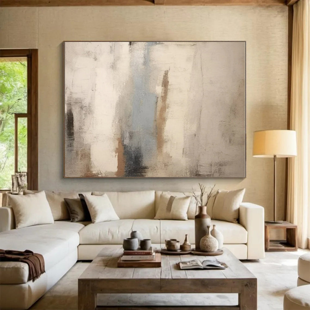 Neutral Tones with Subtle Strokes, "Muted Melody" - Minimalist Abstract Painting CT0705
