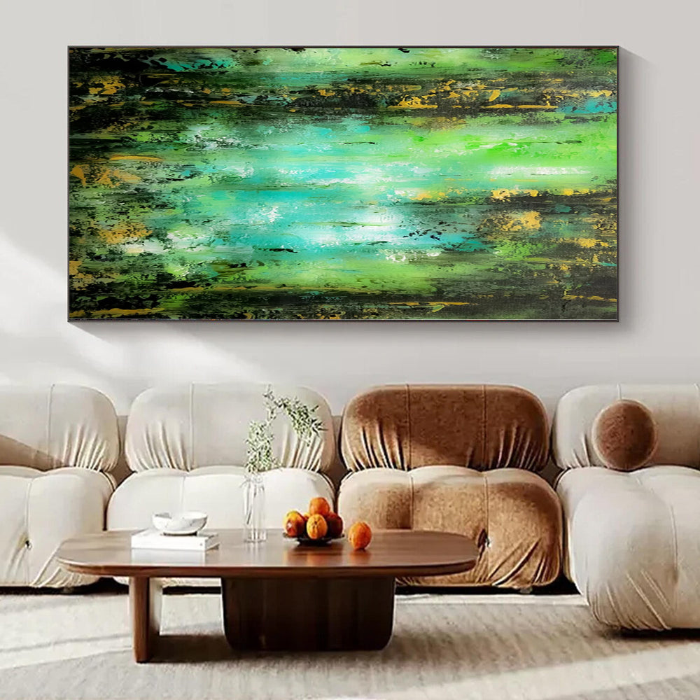 Green and Blue Forest Light - Abstract Landscape Painting CT1230