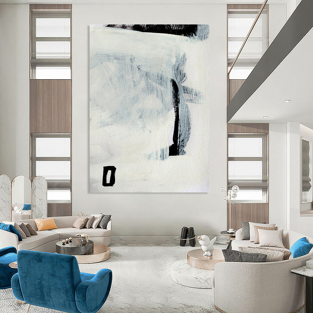 “Minimalist Gray and Black” - Gray and Black Abstract Painting On Canvas DTP204