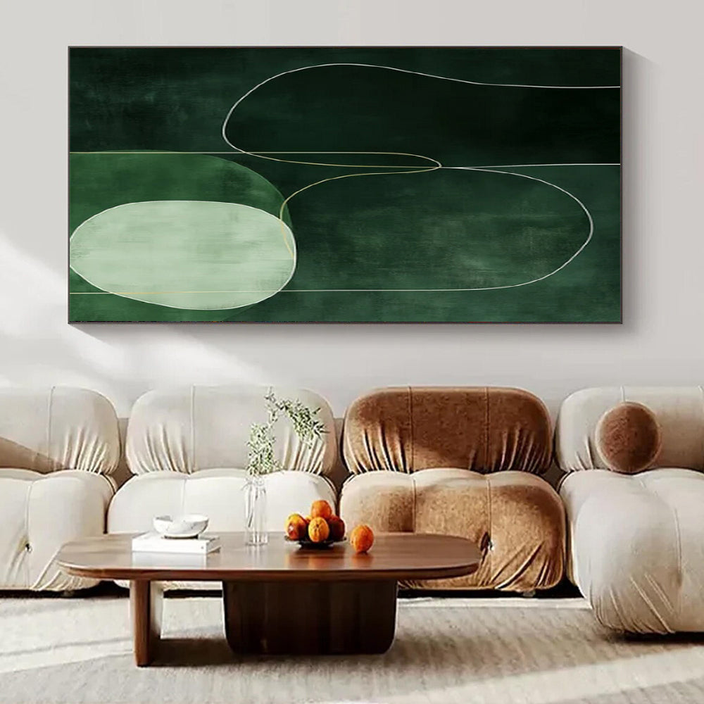 “Green - Toned Abstract” ,Abstract Minimalist Acrylic Art CT0937