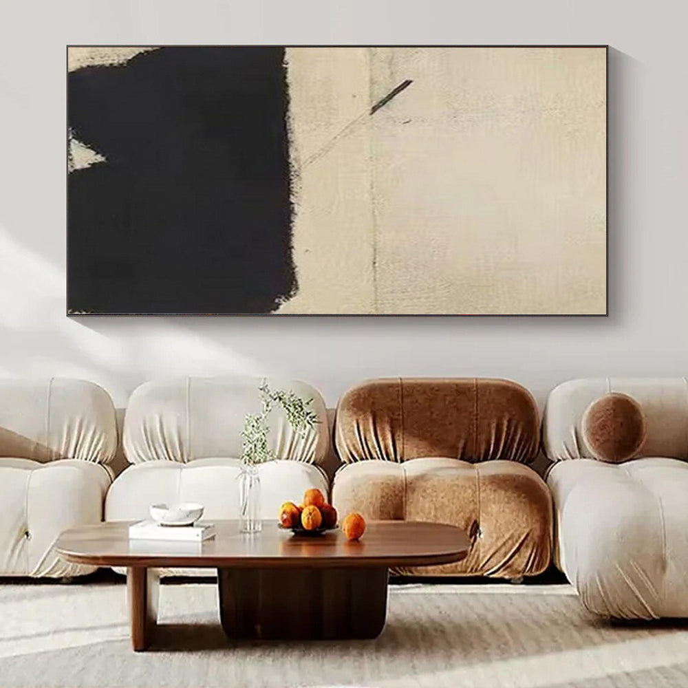 “Minimalist Beige - Black Line” – Minimalist Abstract Art CT1166