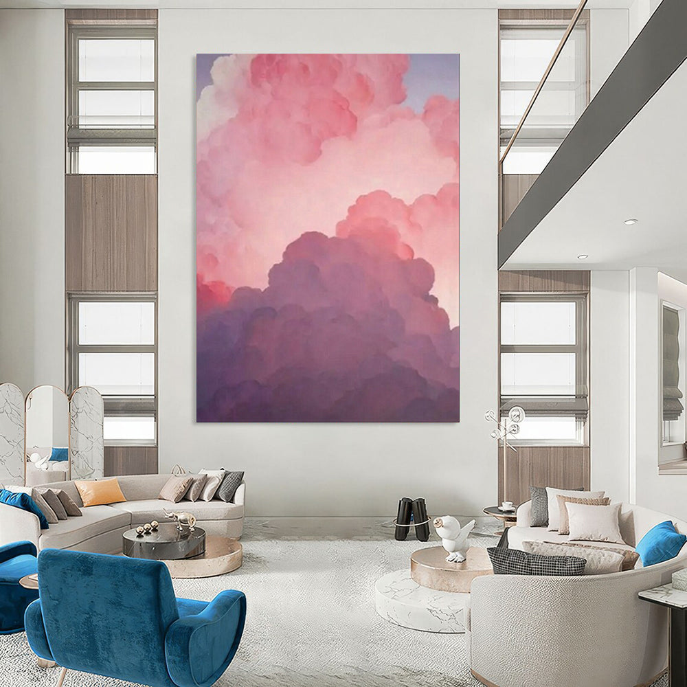 “Pink - Purple Cloud Layers” - Abstract Cloud Landscape Painting CT1981