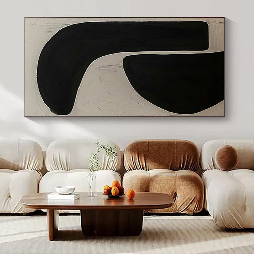 “Bold Black - White Organic Form” – Abstract Expressionist Painting CT1106