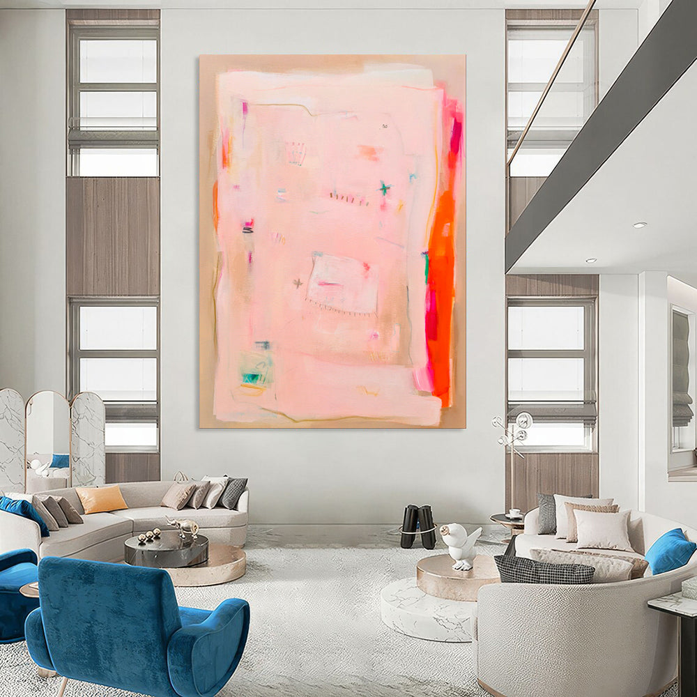 Soft Pinks, Subtle Details - "Blush Whispers" - Abstract Acrylic Painting CT1828