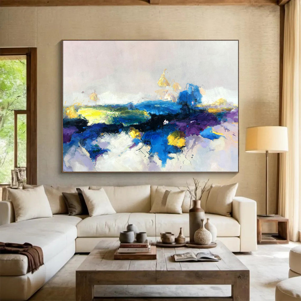 “Colorful Abstract Landscape” Abstract Oil Painting On Canvas DKH531