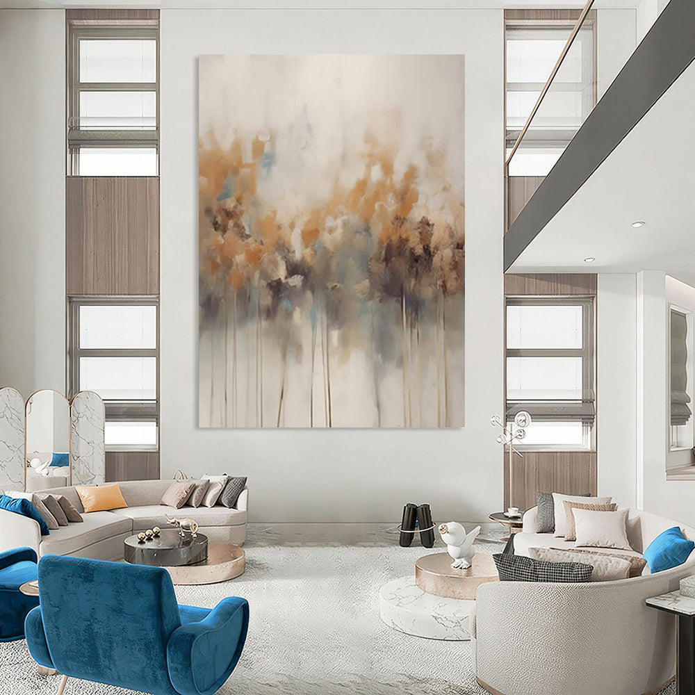 “Neutral - Toned Floral Abstraction” - Abstract Floral Painting On Canvas DTP117