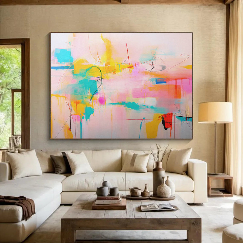 “Colorful Abstract Chaos” Abstract Acrylic Painting On Canvas DKH500