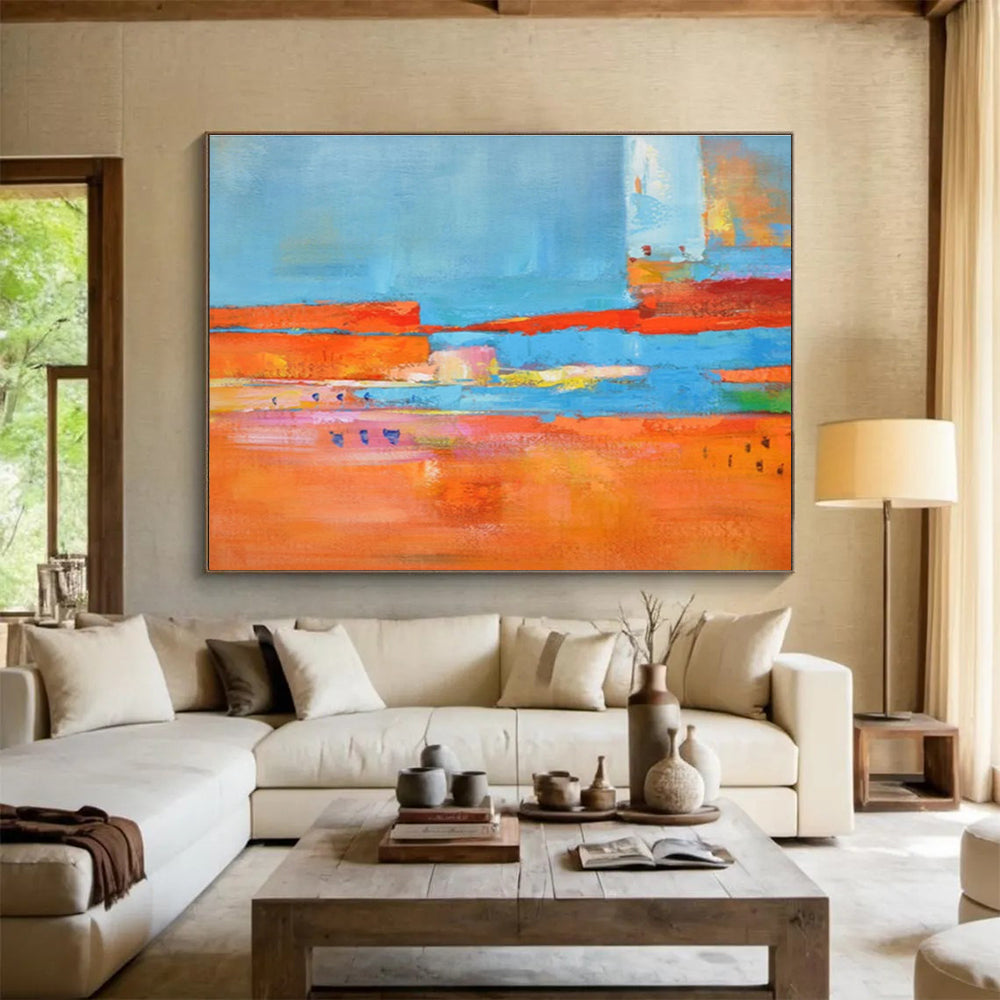 “Colorful Abstract Landscape” Abstract Fauvist - Inspired Painting On Canvas DKH408