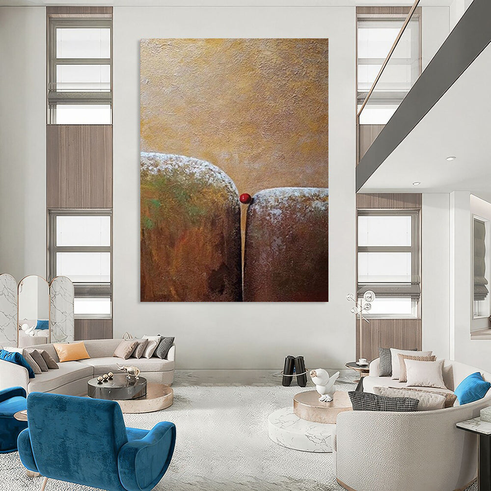 “Brown Textured Forms” - Surrealist Minimalist Painting On Canvas DTP033