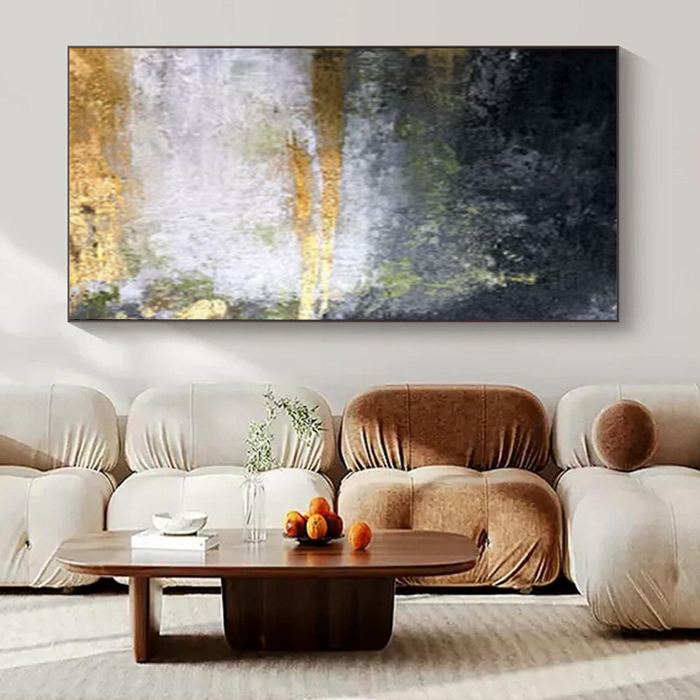 “Black, Gold, Green Mystic Realm” – Dark - Toned Abstract Art CT1008