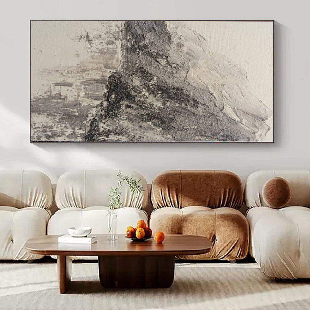 “Black - White Textured Landscape” – Impasto Landscape Painting CT1200