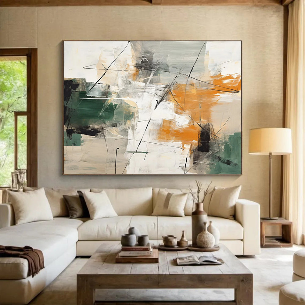 “Vibrant Abstract Interplay” Abstract Painting On Canvas DLZ100