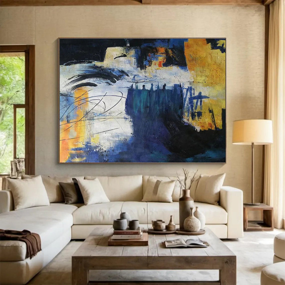 “Abstract Color Blocks” - Bold Abstract Painting On Canvas DKH850