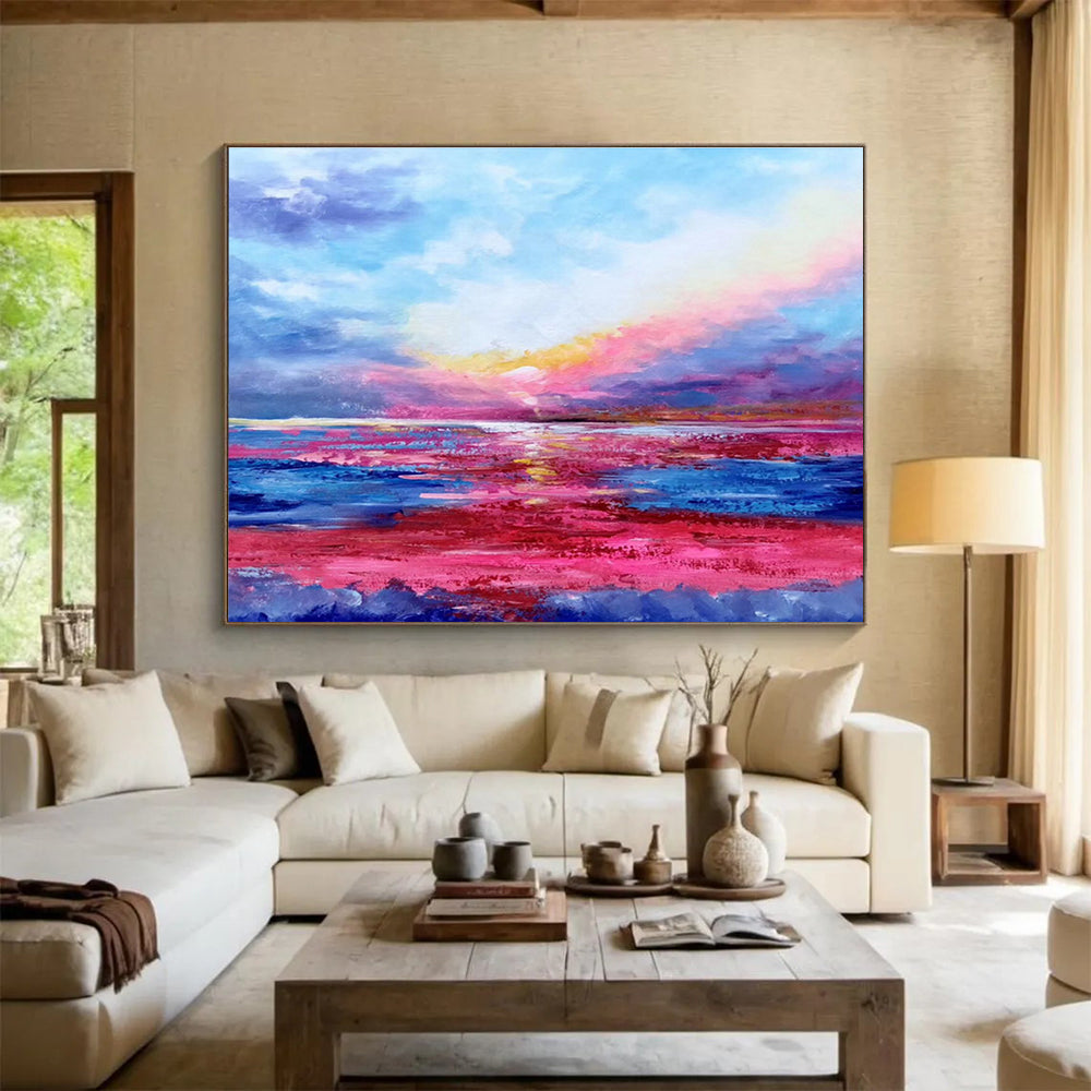 Colorful Sunset Seascape Painting On Canvas DKH287