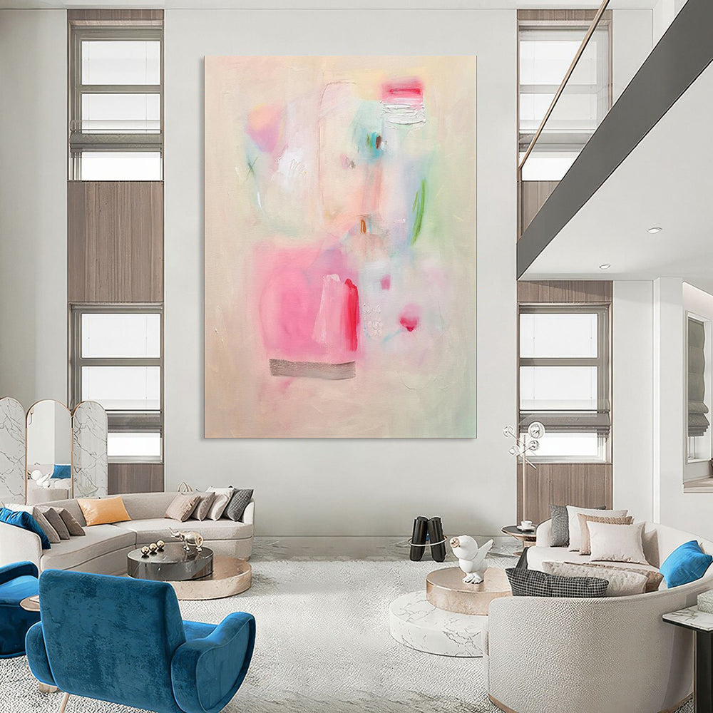 Soft Pastels, Minimal Shapes - "Gentle Whispers" - Abstract Minimalist Painting CT1854