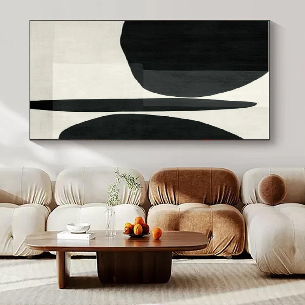 Black - White Abstract Forms I - Minimalist Abstract Ink Painting CT1426