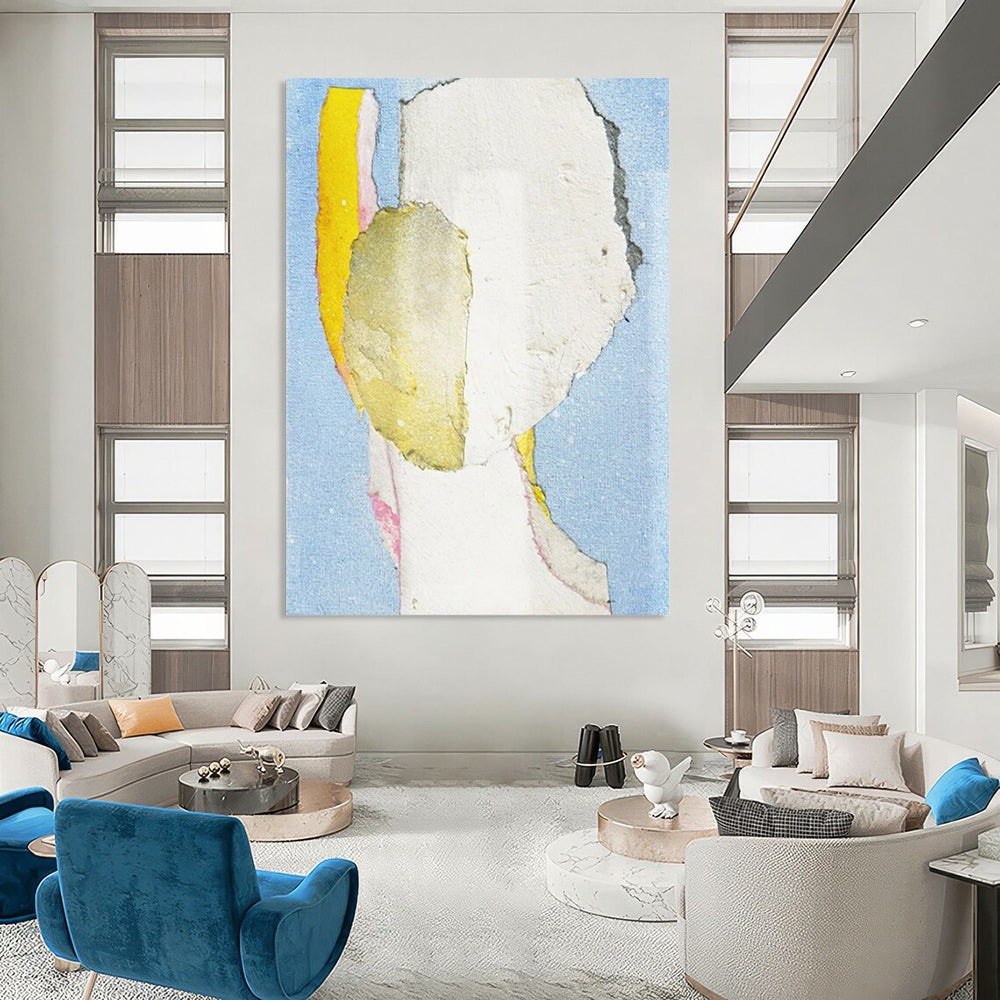 “Collage Portrait 3” - Mixed - media Abstract Portrait Painting On Canvas CT2225