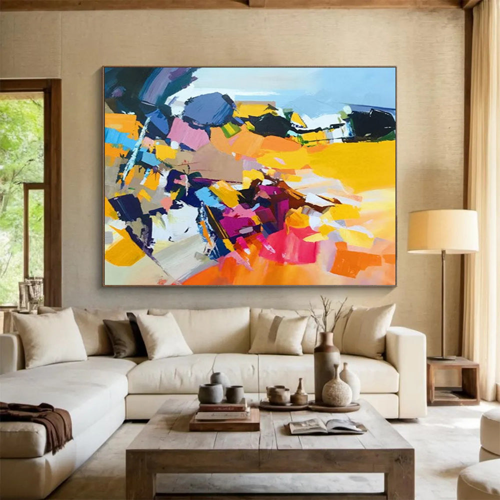 Vibrant Color Block Abstract - Modern Abstract Painting On Canvas DLZ187