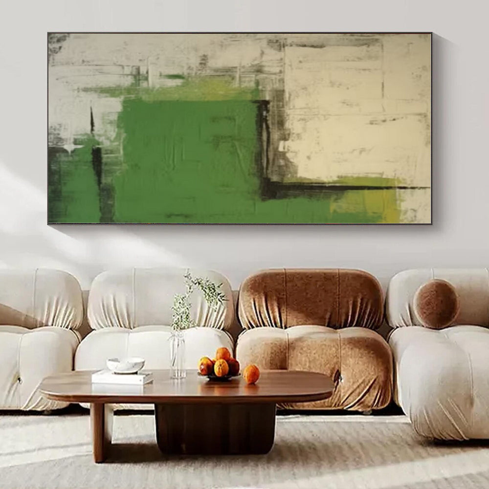 Green, Grey & Black Geometric - Abstract Geometric Acrylic On Canvas CT1297