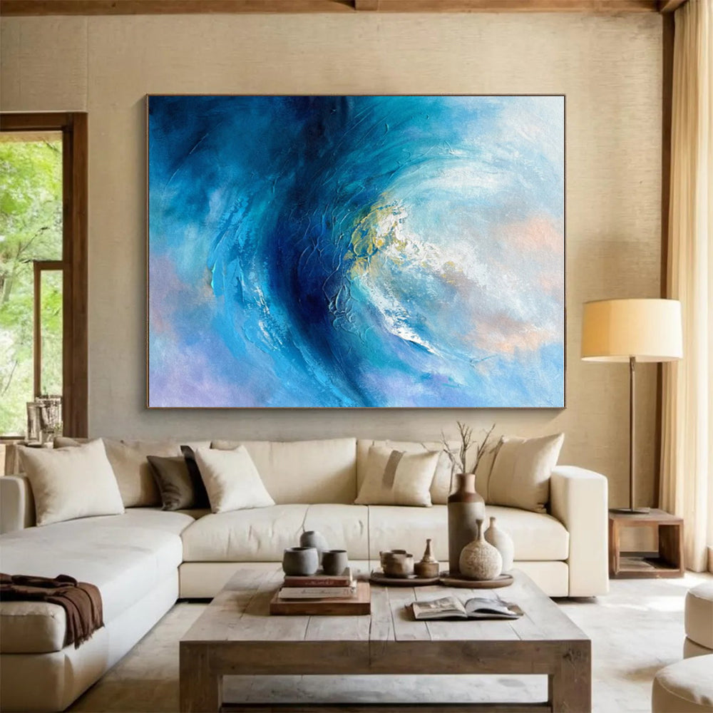 “Blue - Purple Swirling Wave”,Abstract Expressionist Style CT0683
