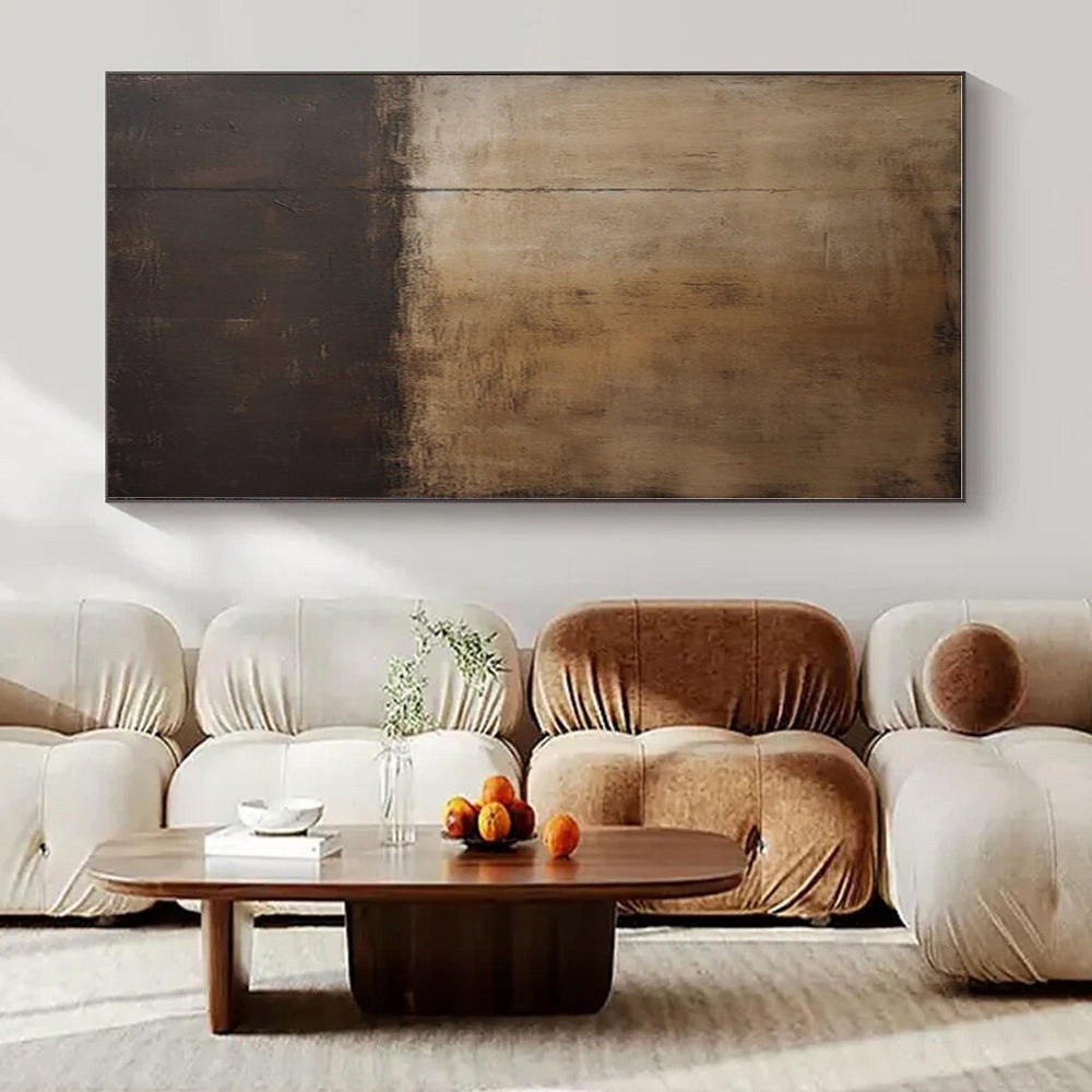 Dual - tone Brown Texture - Abstract Textured Acrylic Painting CT1368