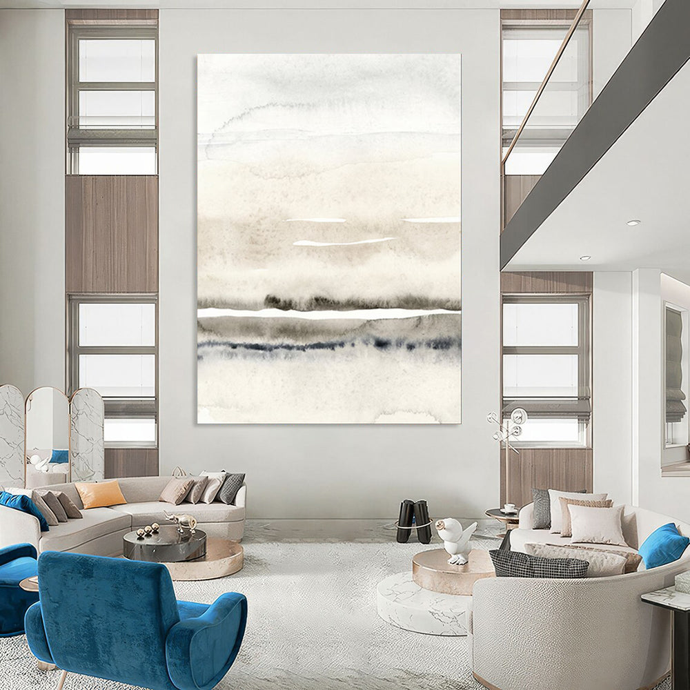 “Soft Gray Wash Layers” – Abstract Watercolor Landscape with Muted Tones CT2054
