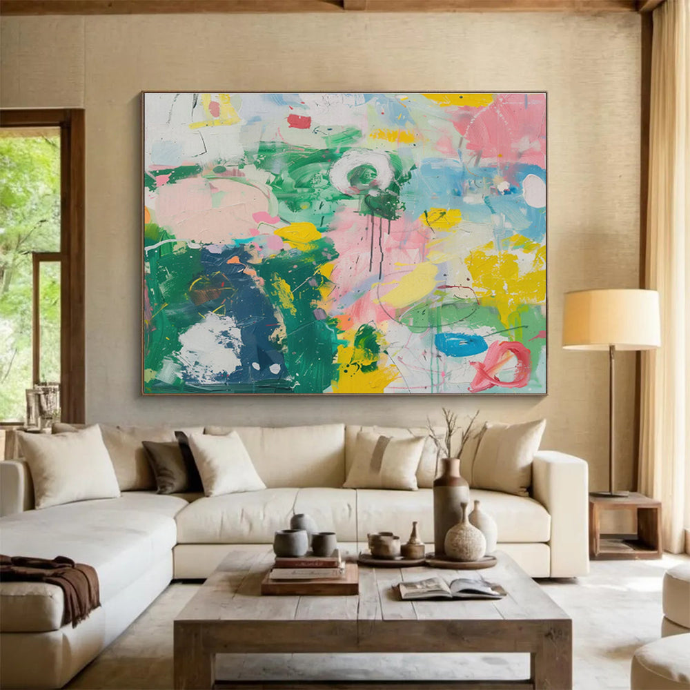 “Vibrant Color Explosion” Abstract Acrylic Painting On Canvas DKH482