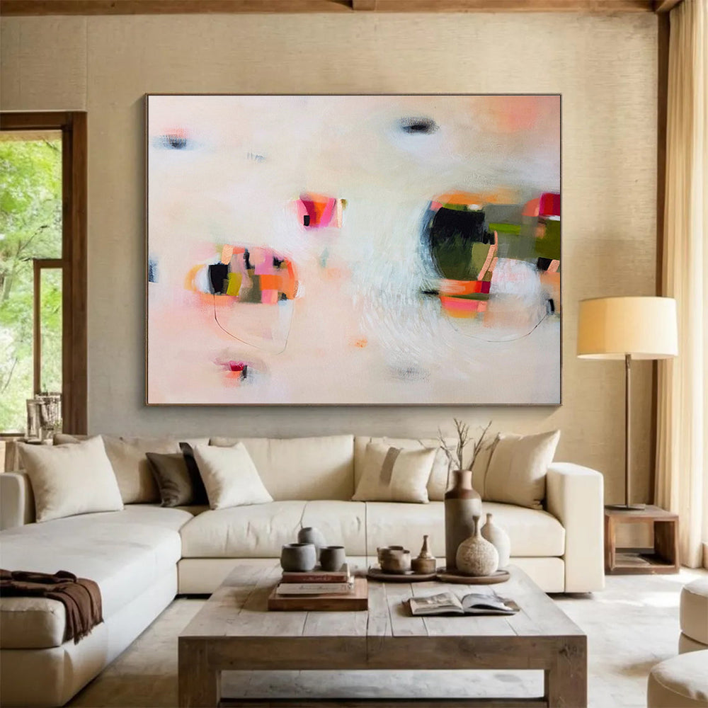 Minimalist Abstract Forms - Muted Colors and Delicate Details Painting On Canvas DKH034