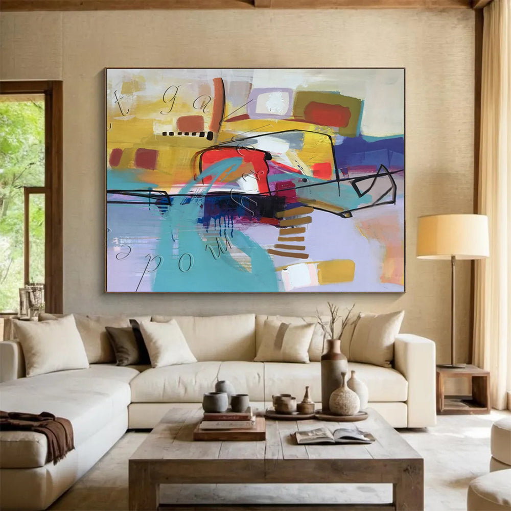 “Vibrant Abstract Shapes” ,Colorful Abstract Composition CT0889