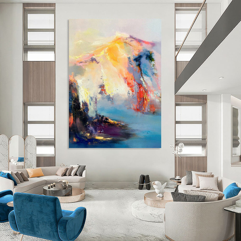 “Dreamy Mountain Abstraction” - Ethereal Landscape Painting On Canvas DKH1061