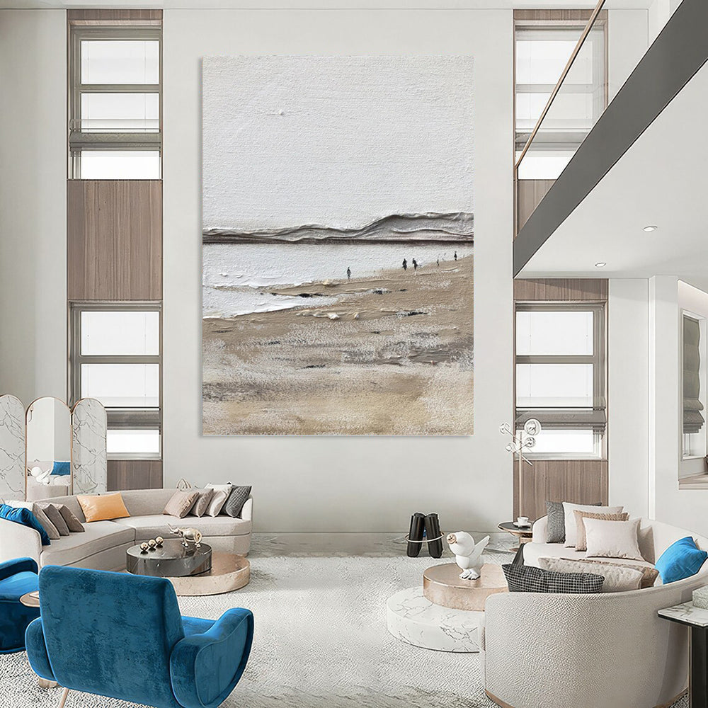 “Textured Beach Scene” - Impressionist - Style Landscape Painting On Canvas DKH1674