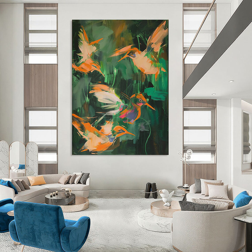“Colorful Hummingbirds” - Expressive Animal Art CT2026