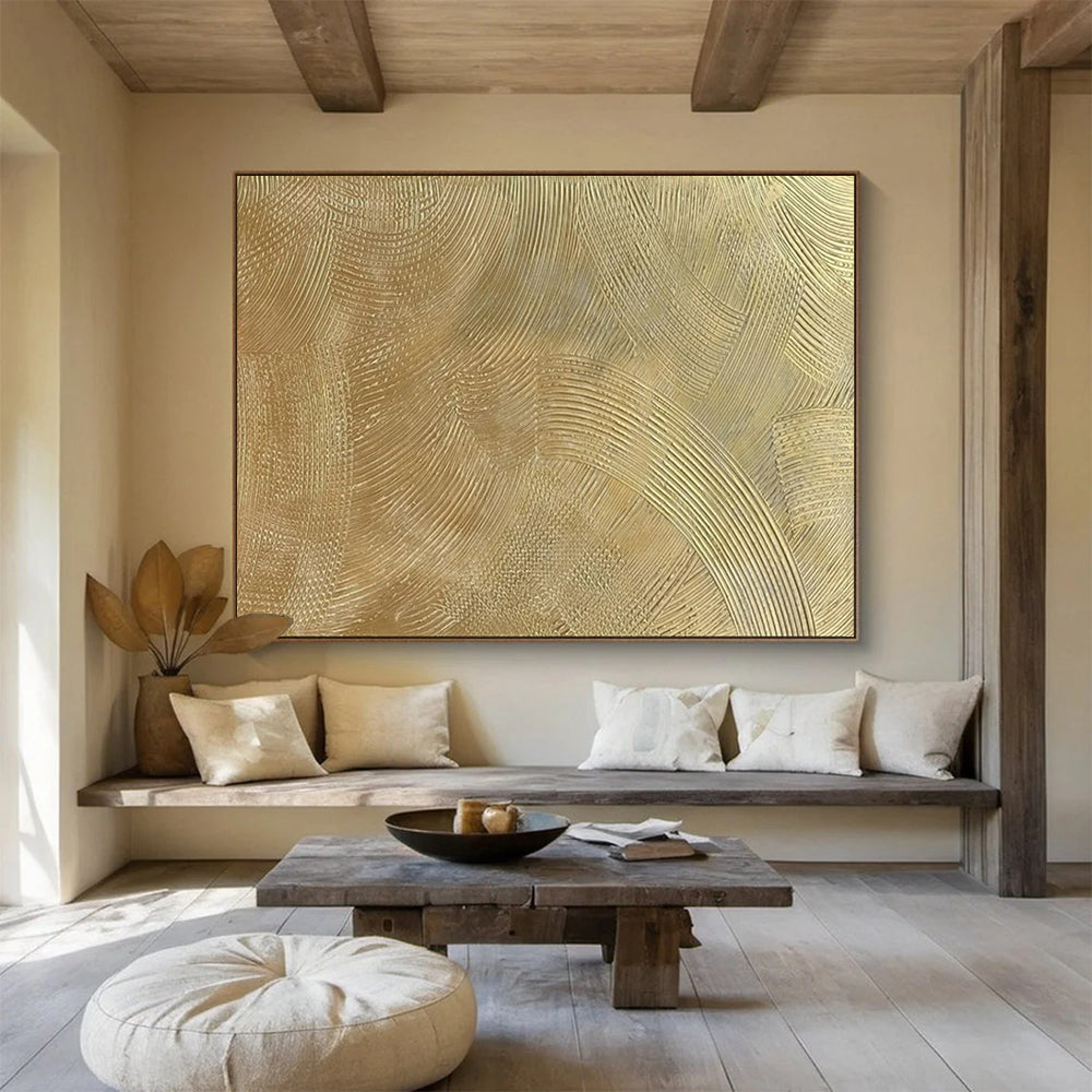“Golden Waves” - Metallic gold; textured, flowing abstract patterns CT1523