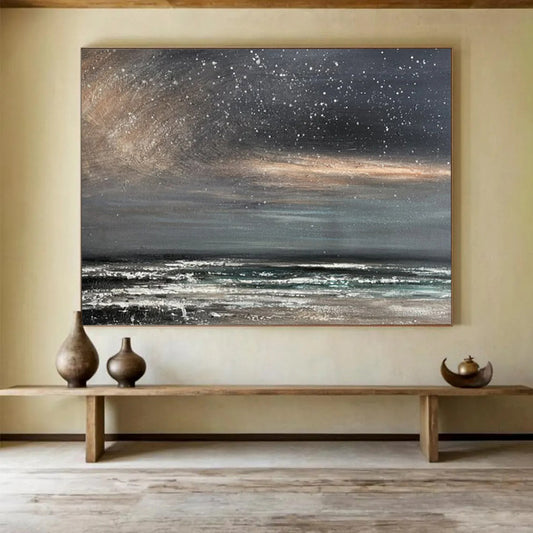 Starry Night Over the Sea - Celestial Seascape Art CT1786
