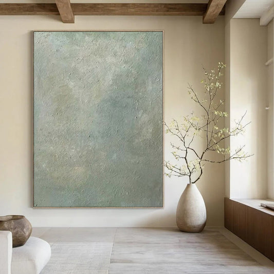 “Subtle Green Textured Forest Floor” Acrylic Painting CT0142