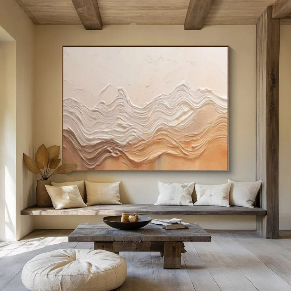 “Textured Wave Serenity” – Cream, beige with raised, wavy textures CT1695