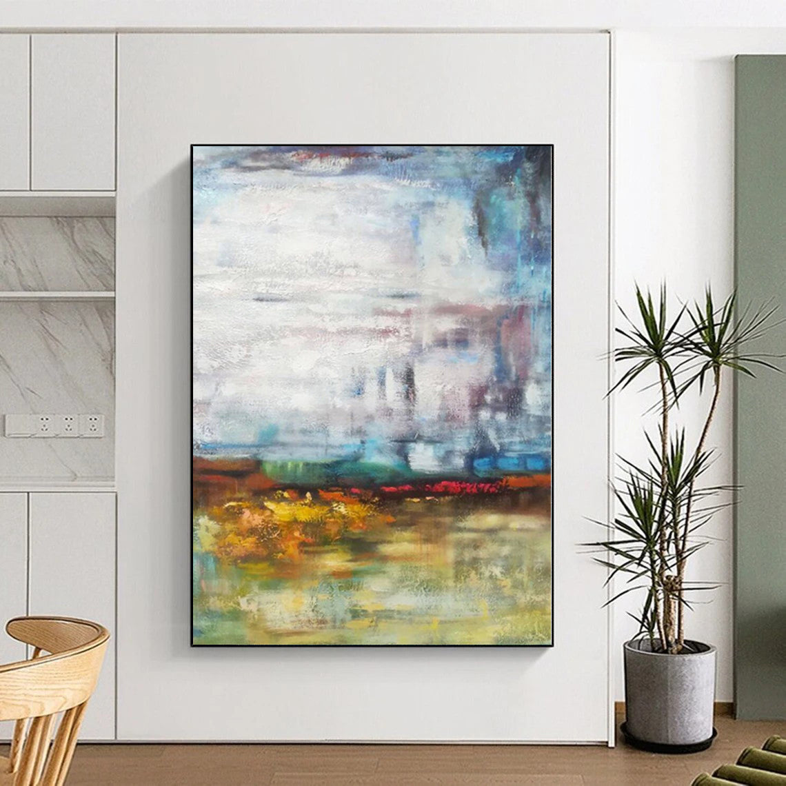 “Colorful Abstract Horizon”,Vibrant Abstract Painting CT0383
