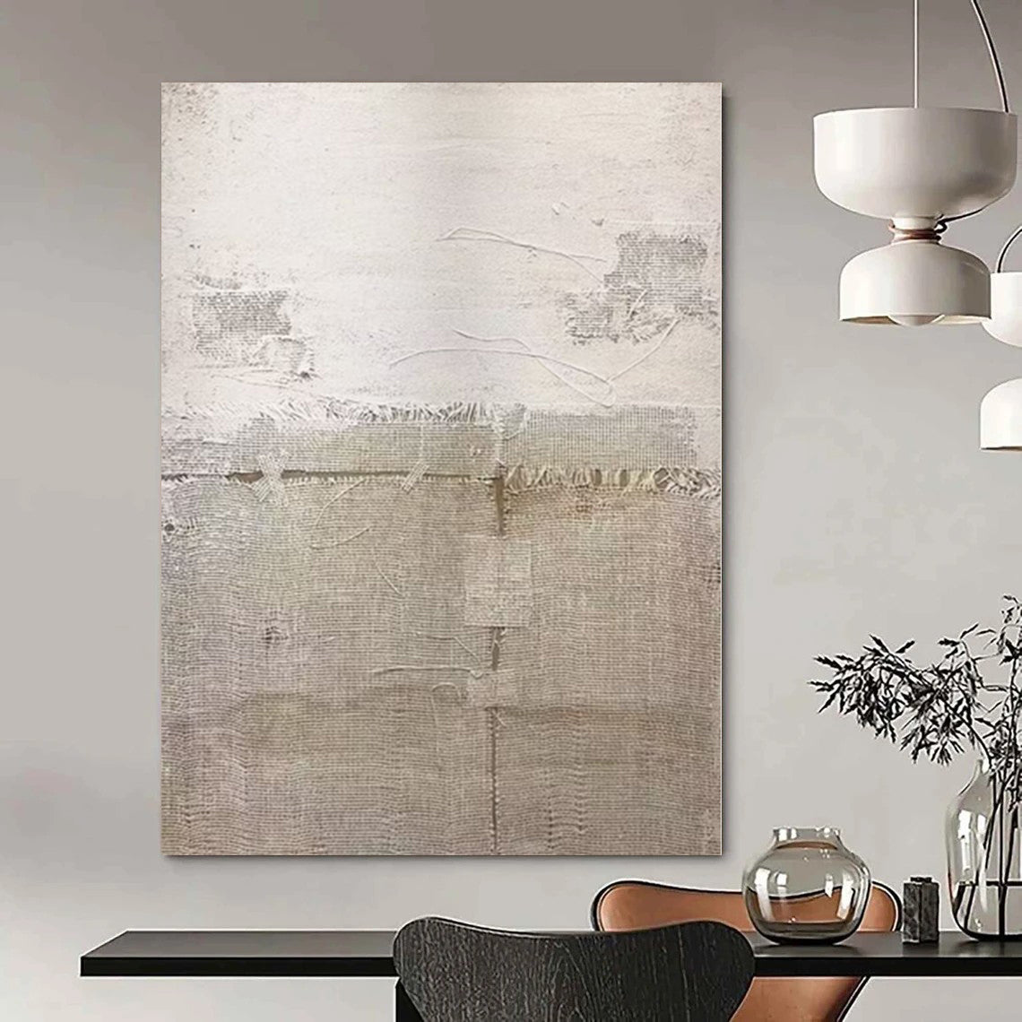 Oversized Custom Hand-Painted Abstract Painting for Office & Hotel Outdoor Terraces