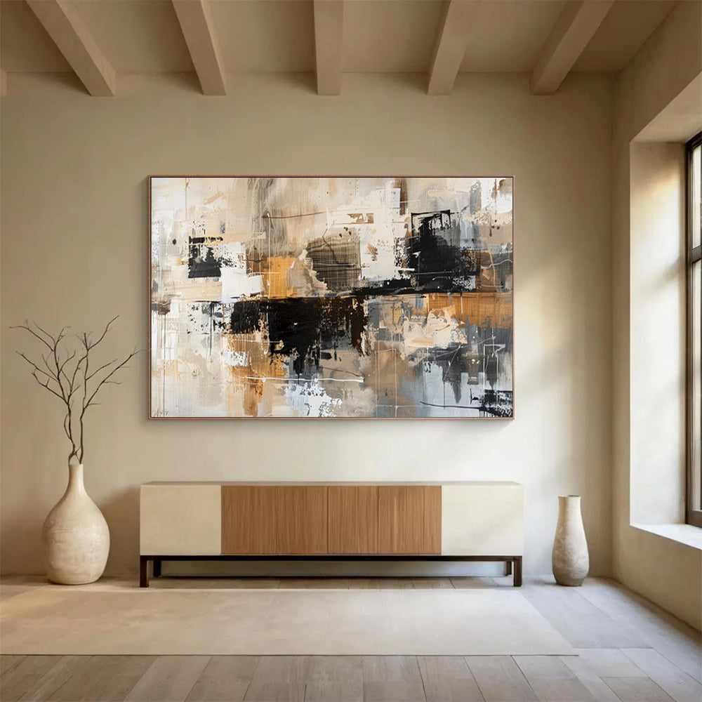 “Neutral - Toned Abstract Chaos” – Abstract Acrylic Painting CT1717