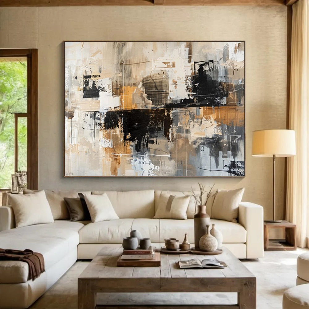 “Neutral - Toned Abstract Chaos” – Abstract Acrylic Painting CT1717