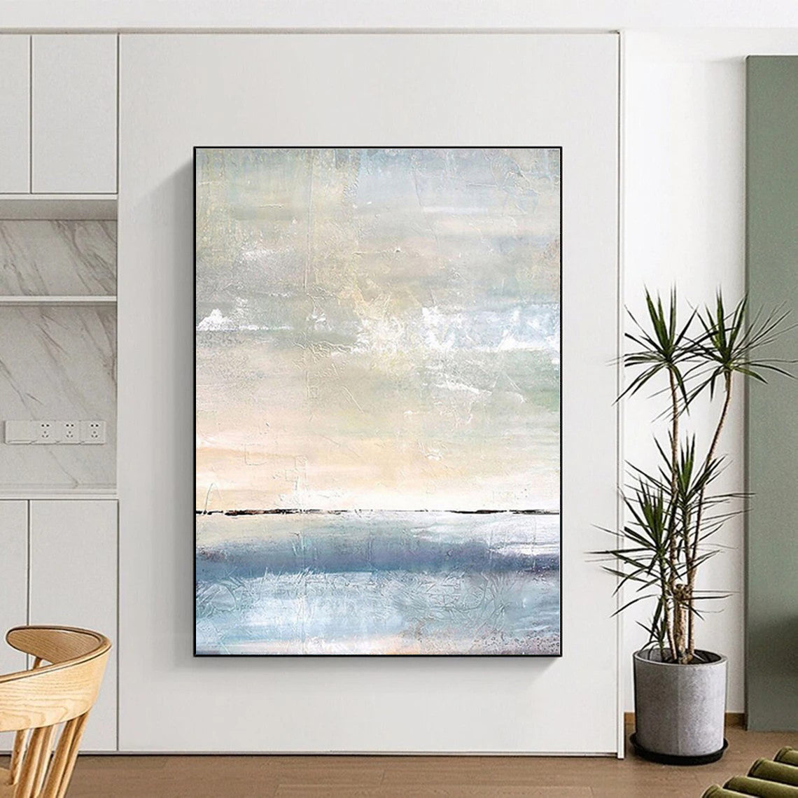 “Soft Color Horizon”,Abstract Seascape - Inspired Oil Painting CT0547