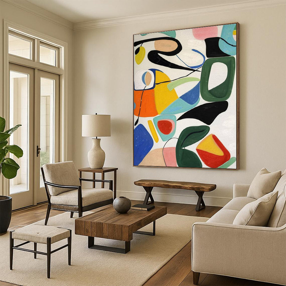 “Colorful Geometric Play”,Abstract Geometric Art CT0635