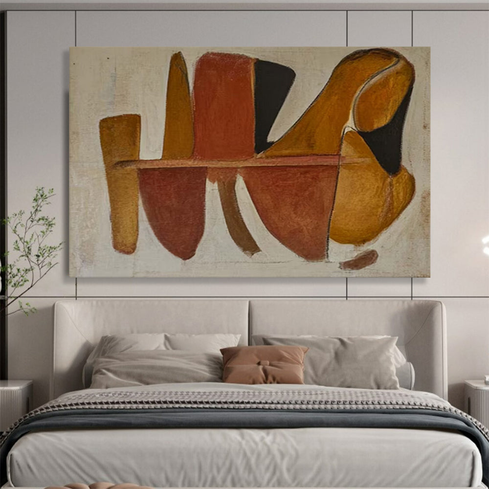 “Terracotta Forms” - Warm browns, oranges, blacks; abstract, overlapping shapes CT1492