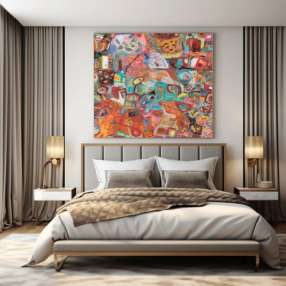 “Vibrant Colorful Abstract Collage” – Mixed - Media Abstract Art CT1169