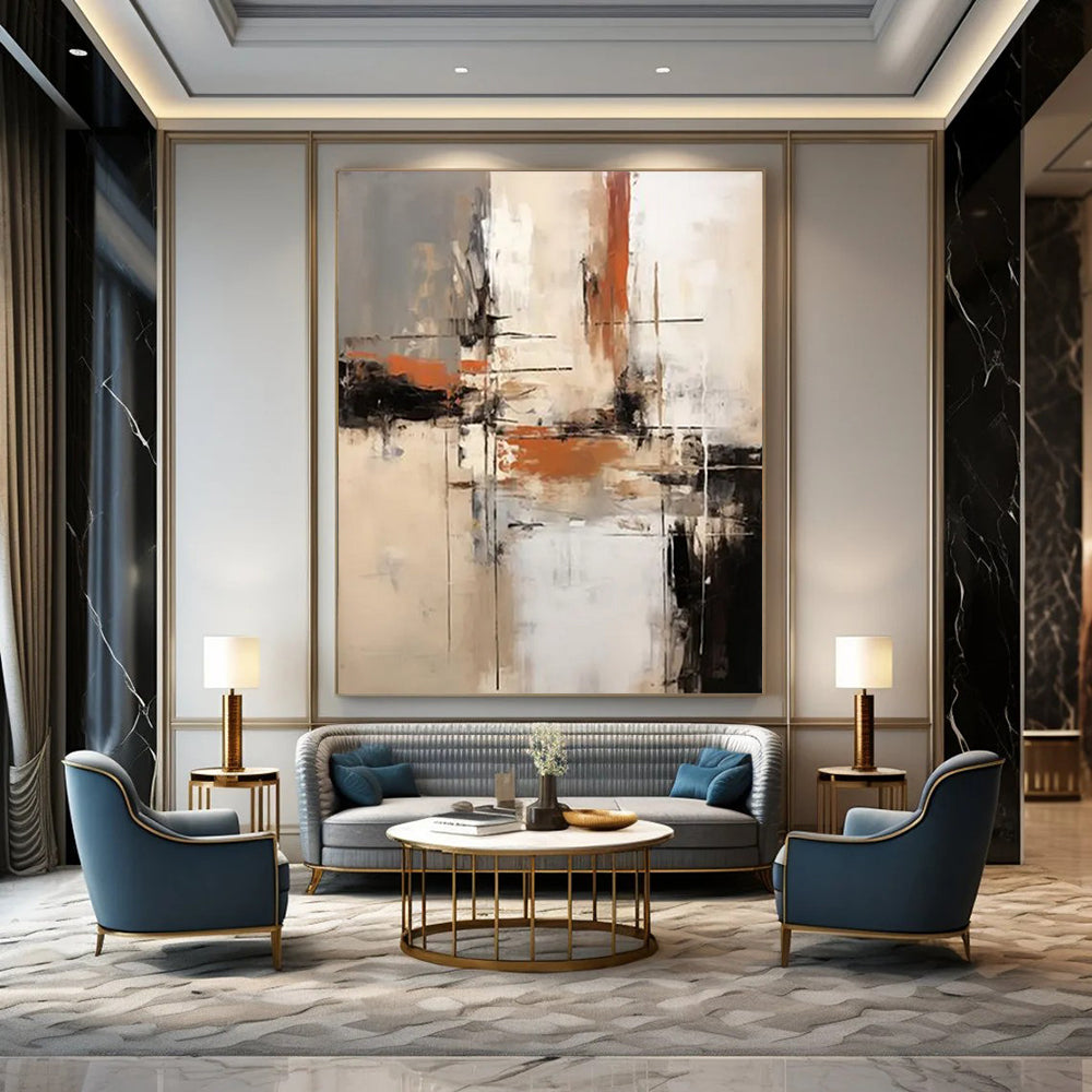 “Neutral - Toned Abstract Layers” - Abstract Expressionist Painting On Canvas DTP112