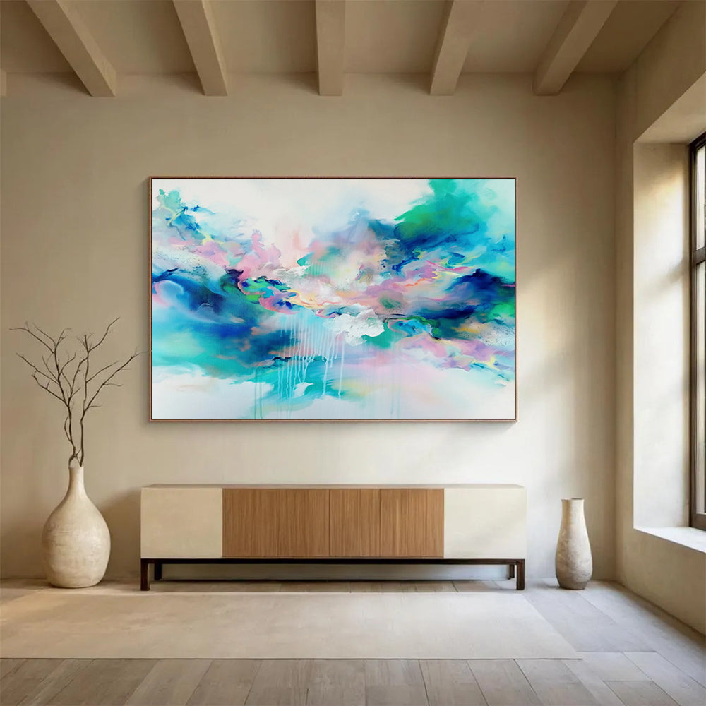 “Dreamy Color Clouds” Abstract Acrylic Painting On Canvas DKH486