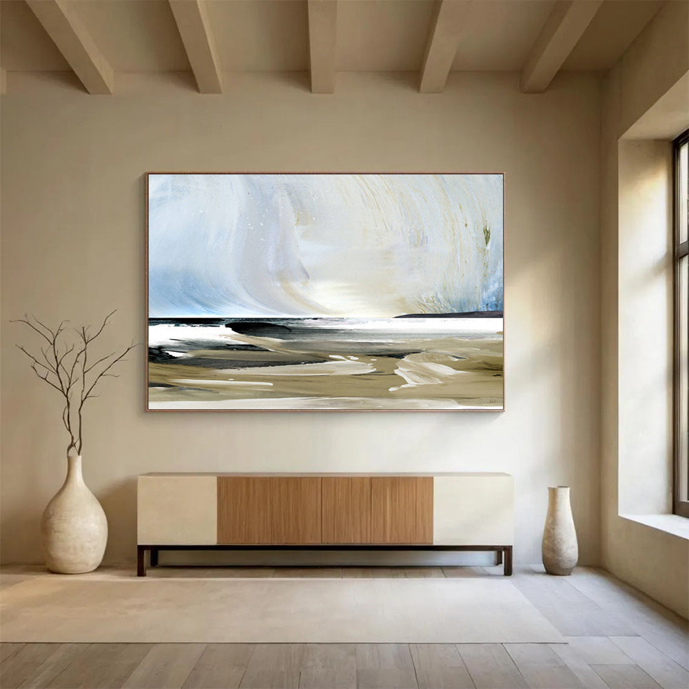 “Coastal Abstract” Seaside - Inspired Painting On Canvas DLZ116