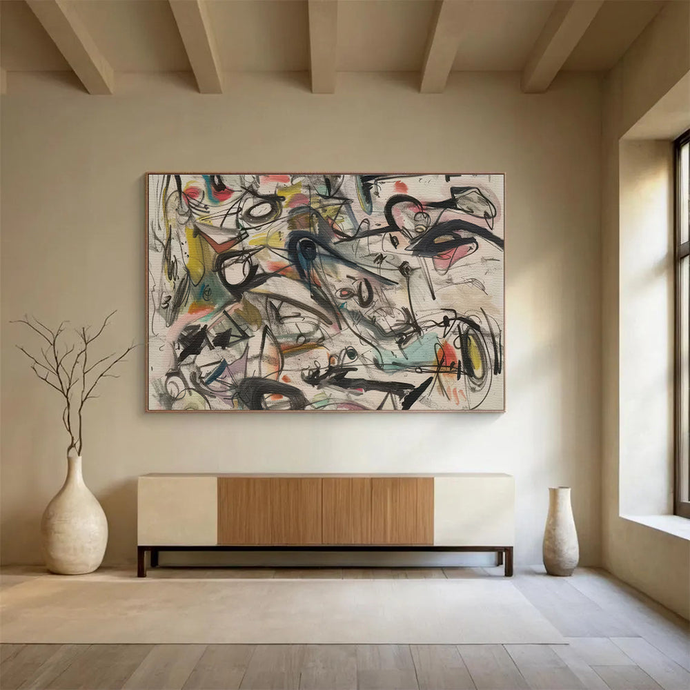 Colorful Chaotic Abstract “Vibrant Creative Cacophony” Painting On Canvas DKH144